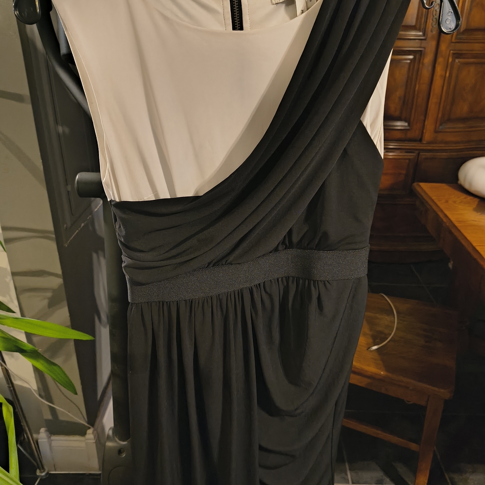 Elegant Black and Cream Dress